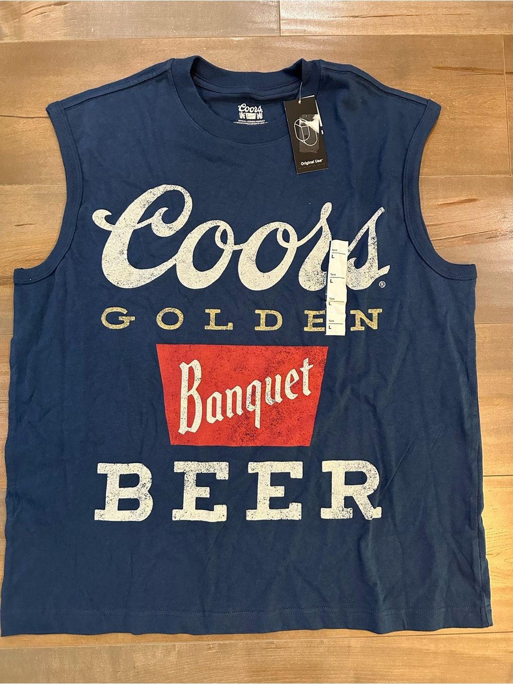 Coors Golden Banquet Blue Graphic Muscle Tank for Men - Picture 3 of 8